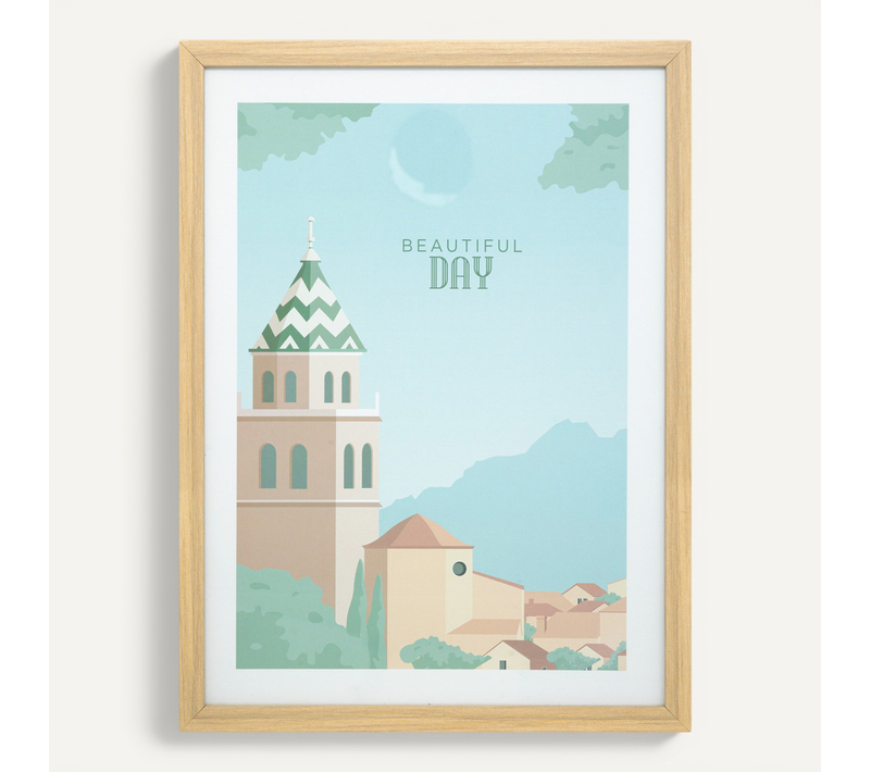 Affiche Encadrée et Sous-verre Beautiful Day 30 X 40 Cm