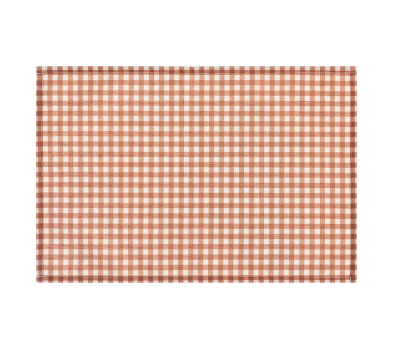 Set De Table Motif Vichy Enduit - 45x30 Cm - Rouge