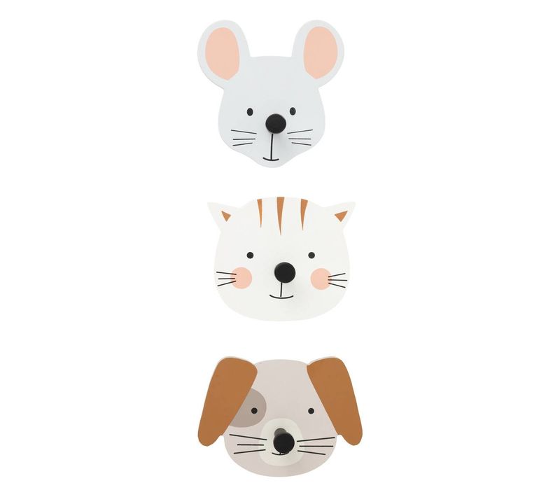 Lot De 3 Patères Enfants "adoni" 1 Crochet Multicolore