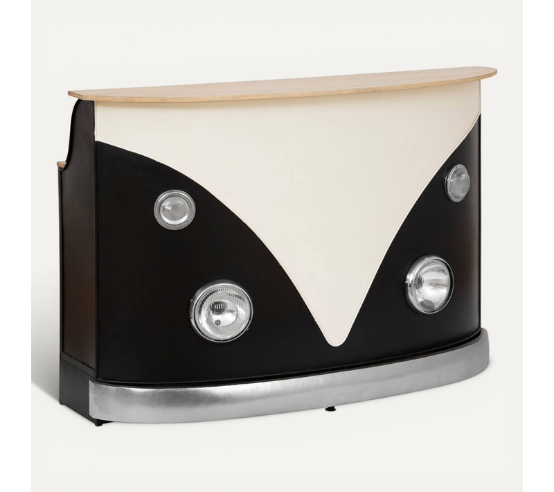 Meuble Bar "gaston" 152x106,5cm Noir Et Blanc