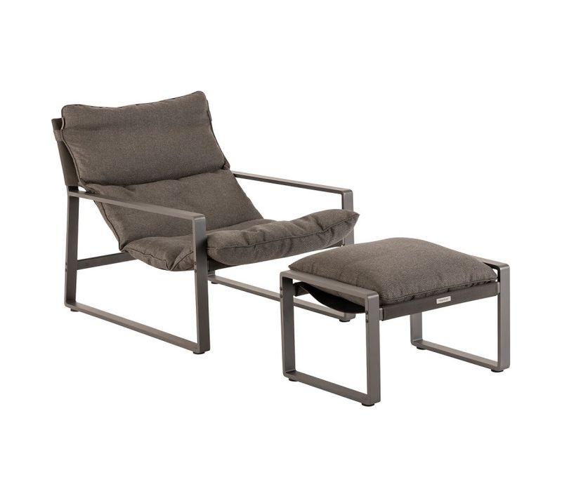 Fauteuil Relax Lambinio Avec Repose Pieds Gris/graphite Hespéride