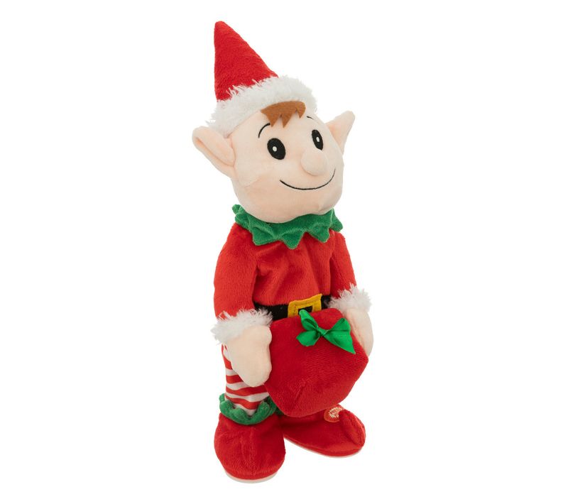 Automate De Noël Lutin Fun Musical Et Animé H 38 Cm