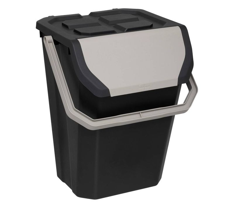 Poubelle De Tri 37l En Plastique Noir