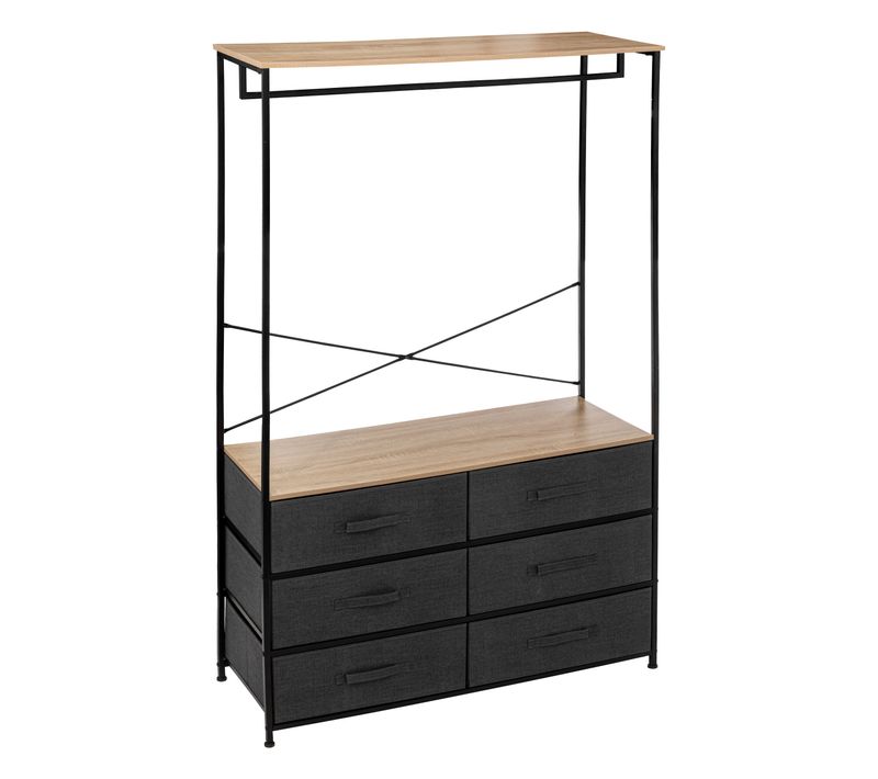 Dressing Penderie 6 Tiroirs Tissa Gris Foncé 5five