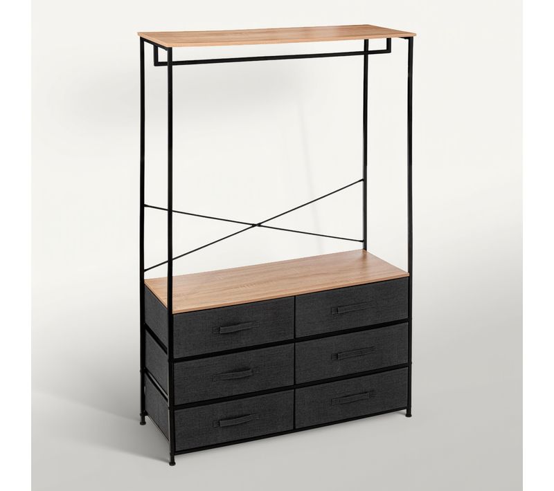 Dressing Penderie 6 Tiroirs Tissa Gris Foncé 5five