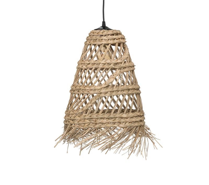 Luminaire Suspension En Roseau Naturel D 28 Cm