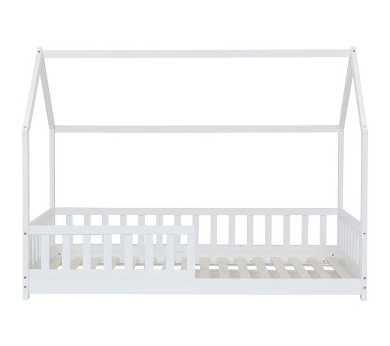 Lit Cabane Enfant Bosco En Pin - Blanc 90x190 Cm
