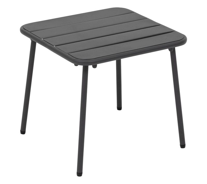 Table Basse De Jardin Carrée "phuket" Graphite En Acier Traité En époxy
