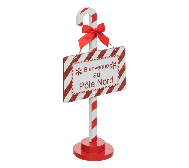 Déco De Noël Pancarte Sucre D'orge H 28 Cm