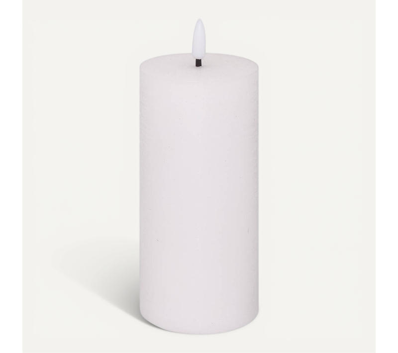 Bougie Ronde LED Molia 7x18cm Blanc