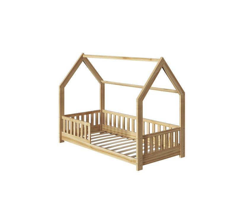 Lit Cabane Pour Enfant En Bois Naturel 80x160