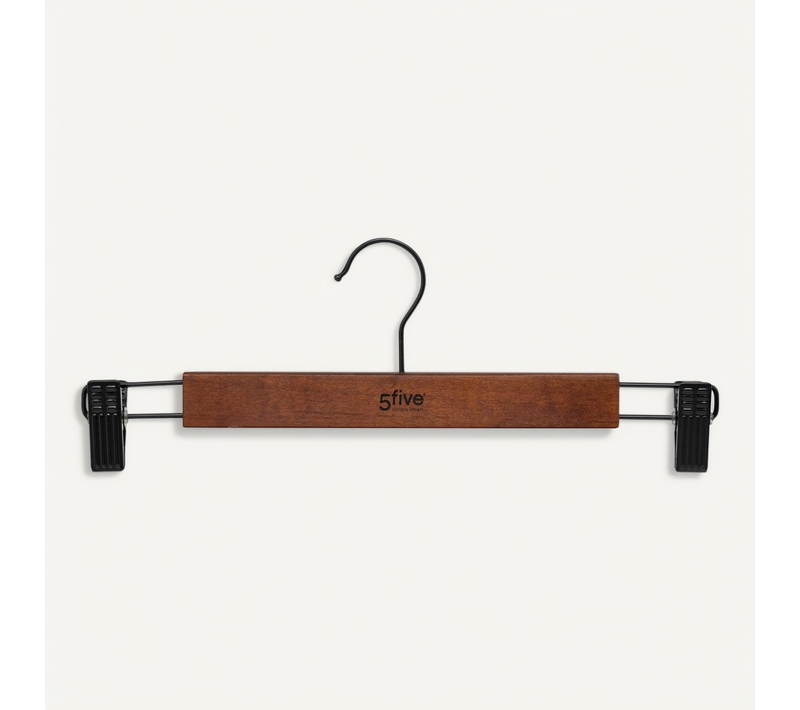 Lot De 2 Cintres à Pinces En Bois Foncé