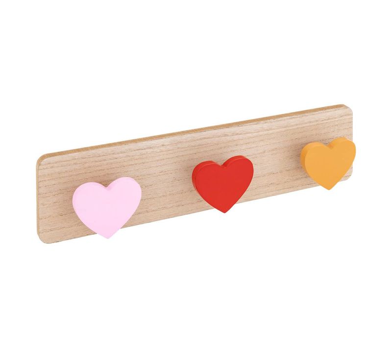 Patère Enfant Abria Motif Cœur 3 Crochets