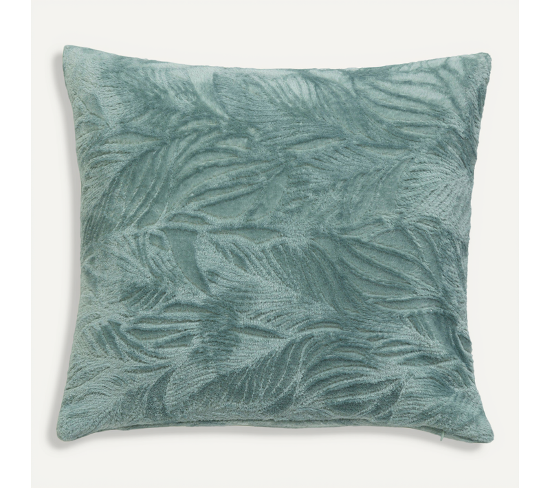 Coussin Décoratif Flanelle Bleu Givré Motif En Relief 40 X 40 Cm