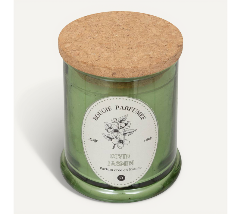Bougie Parfumée Hapo 150g Pot En Verre Avec Couvercle Jasmin