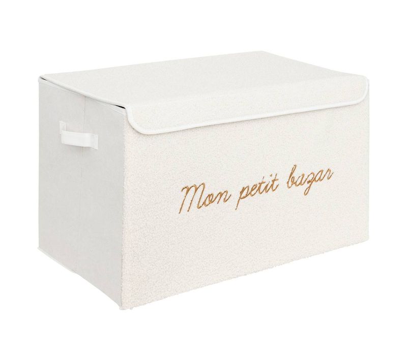 Coffre De Rangement Enfant Yuma Blanc Bouclette 36x57cm