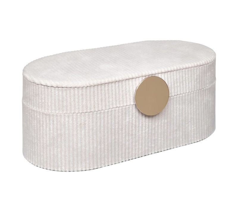 Boîte à Bijoux En Velours "enya" 25cm Beige