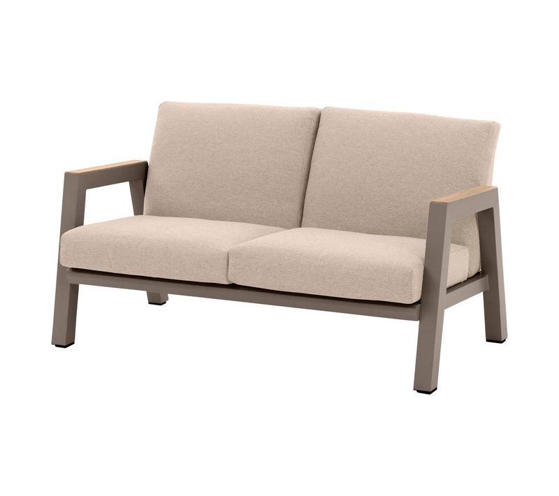 Canapé De Jardin "axiome" Praline et Beige 2 Places En Aluminium Et Polyester