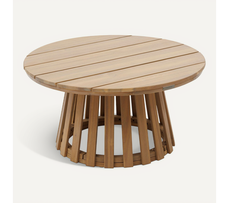 Table De Jardin D'appoint Ronde Grand Modèle En Bois Osuna - Marron