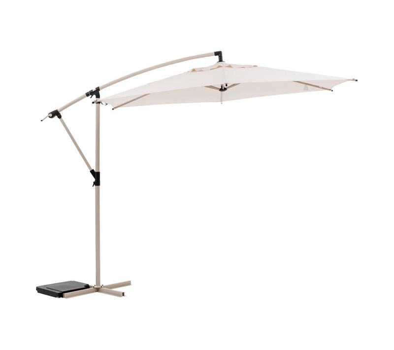 Parasol Décentré Rond Manoa Blé / Argile