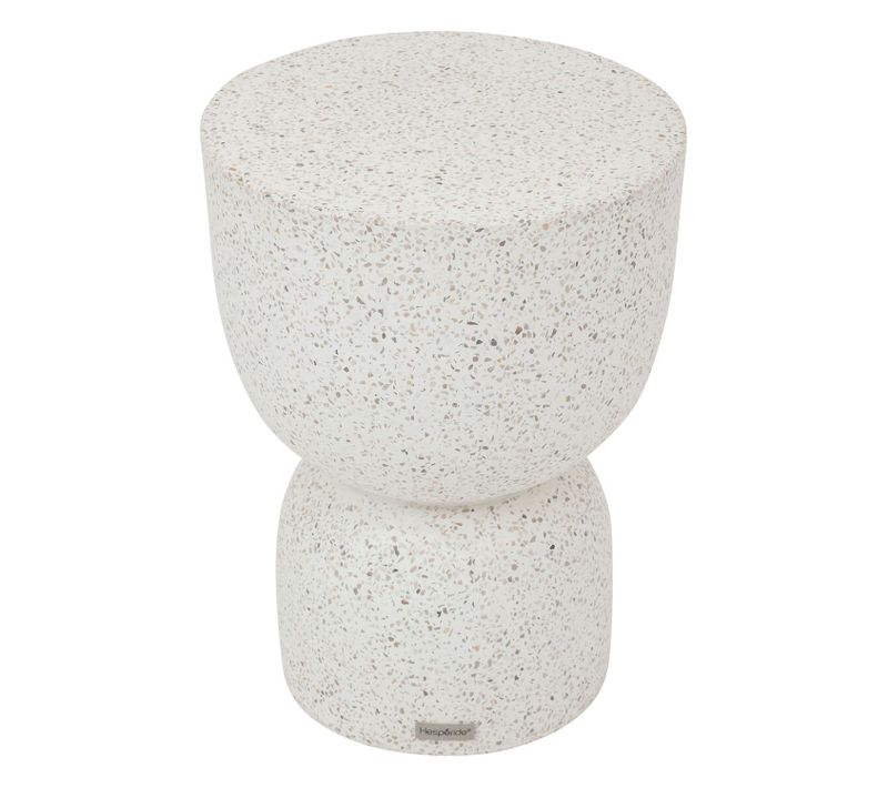 Table De Jardin D'appoint Ronde En Ciment Effet Terrazzo Timandra - Gris