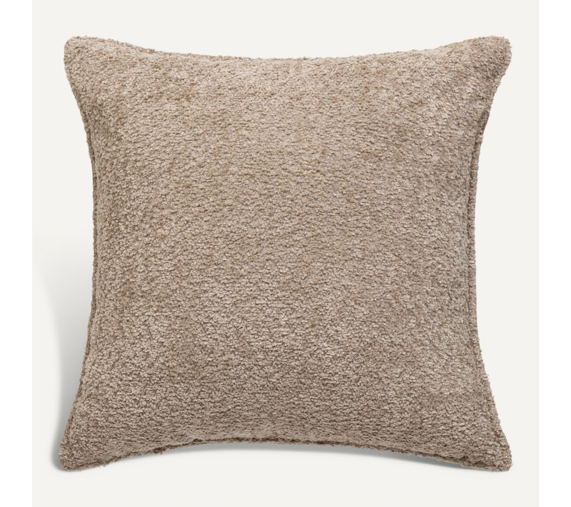 Coussin Décoratif Bouclette Beige Lin 45 X 45 Cm