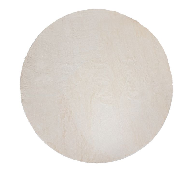 Tapis Décoratif Rond Fourrure Blanc Extra Doux D 118 Cm