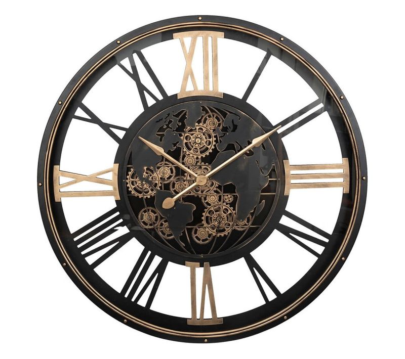 Horloge Mécanique Clark Métal Noir D110cm