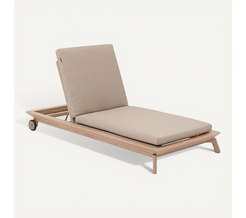 Lit De Piscine En Aluminium Et Acier Avec Roues Manissa - Beige