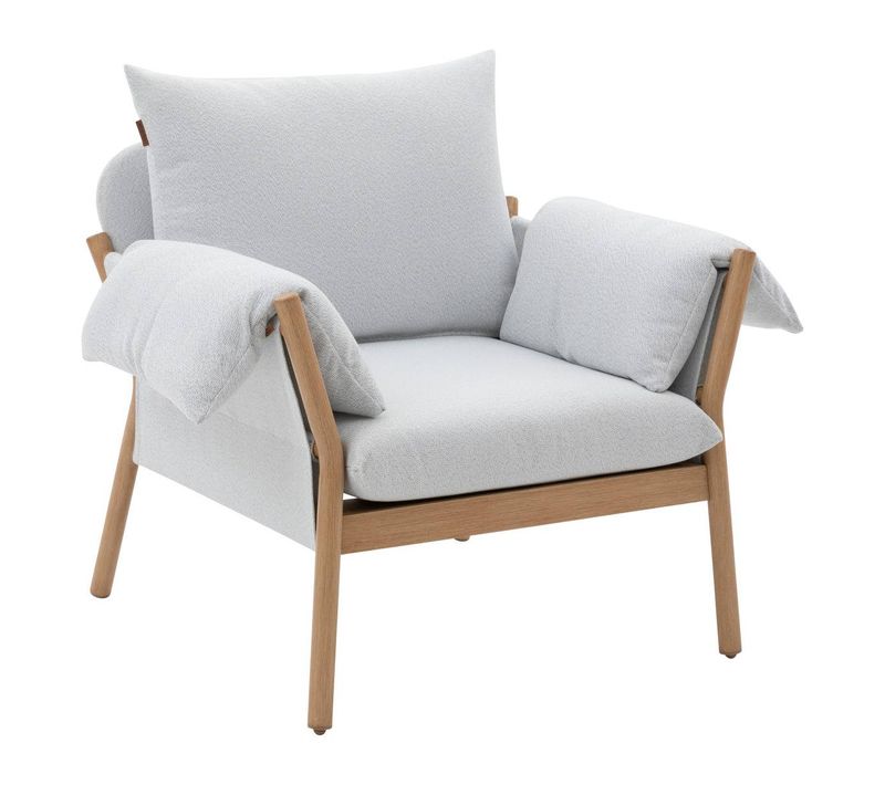 Fauteuil De Salon De Jardin "odemilia" Gris Aluminium Et Polyester