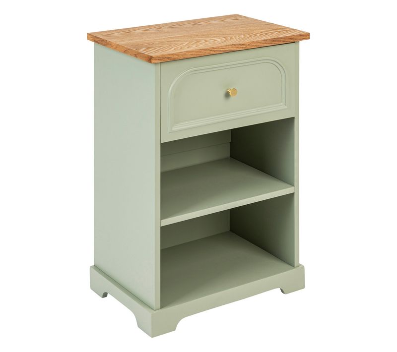 Table D'appoint Table De Chevet En Bois Vert Céladon H 67 Cm