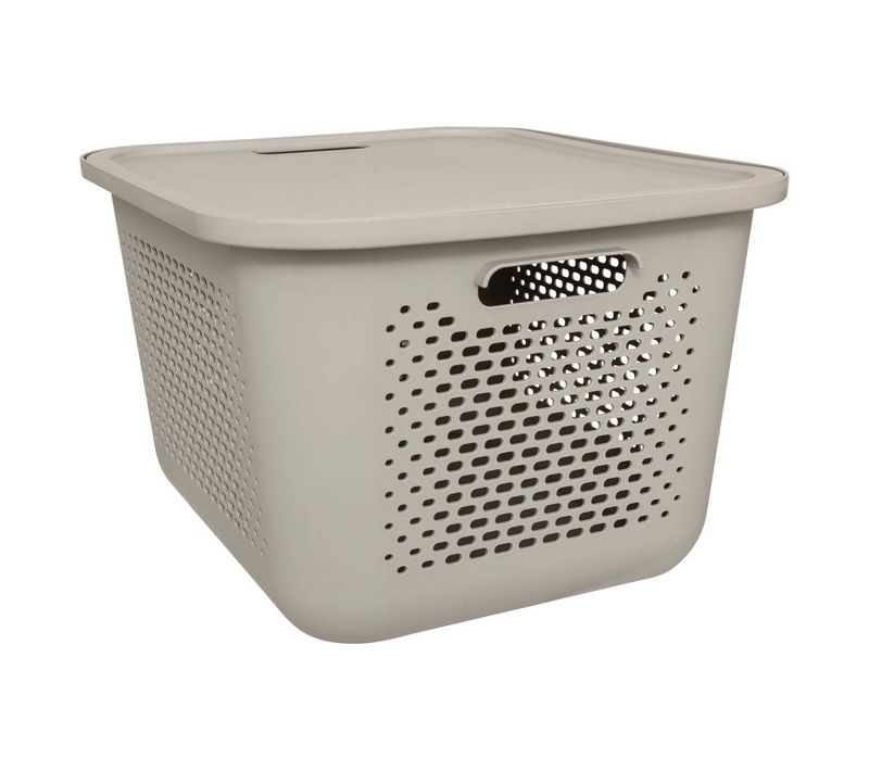 Panier "aera" 19,6l Avec Couvercle En Lin