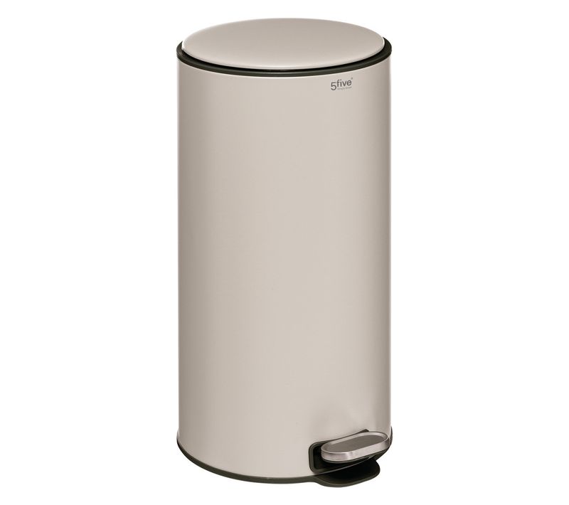 Poubelle Ronde 30 Litres En Métal Beige Argile