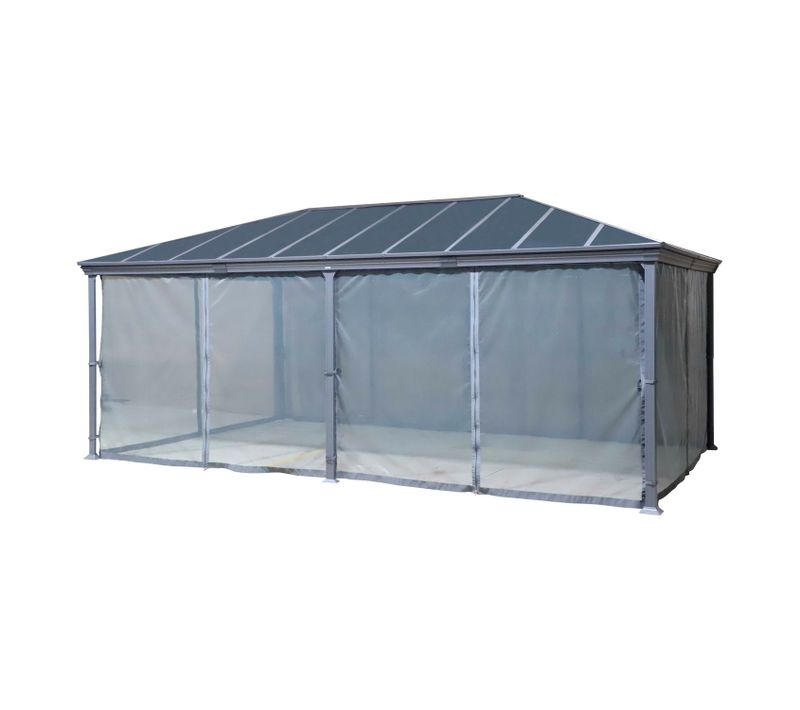 Rideaux Moustiquaires Pour Pergola Belize - 3,6 X 6 M - Gris Ardoise