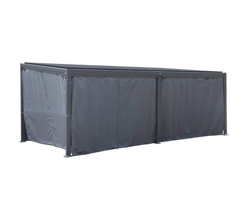 Rideaux Pour Pergola Biocliamtique "avila" Ardoise 6 X 3,5m En Polyester