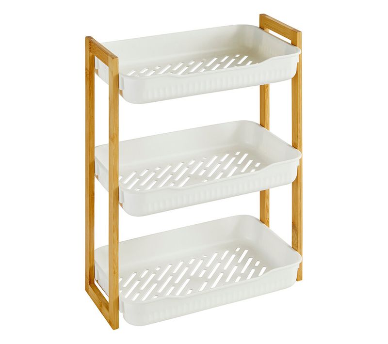 Etagère Petit Format 3 Niveaux Blanc Bambou Natureo 5five