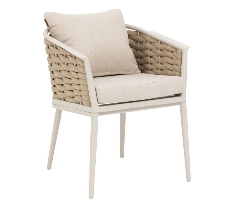 Lot De 2 Fauteuils De Jardin "yconia" Argile et Beige Aluminium Et Polyester