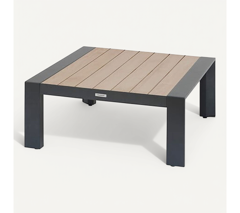 Table Basse De Jardin En Aluminium Effet Bois Evasion - Graphite Et Honey