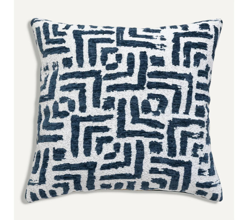 Housse De Coussin Jeni Chenille Bleu égéen 40x40cm