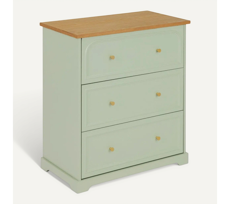 Commode 3 tiroirs vert Mohea 72x39x81 Cm