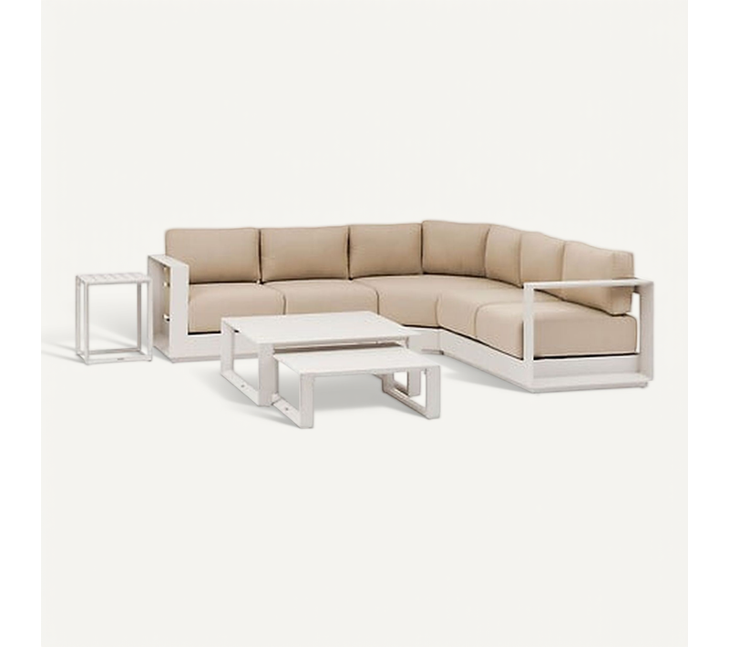 Salon De Jardin D'angle En Aluminium 5 Places Allure - Avoine