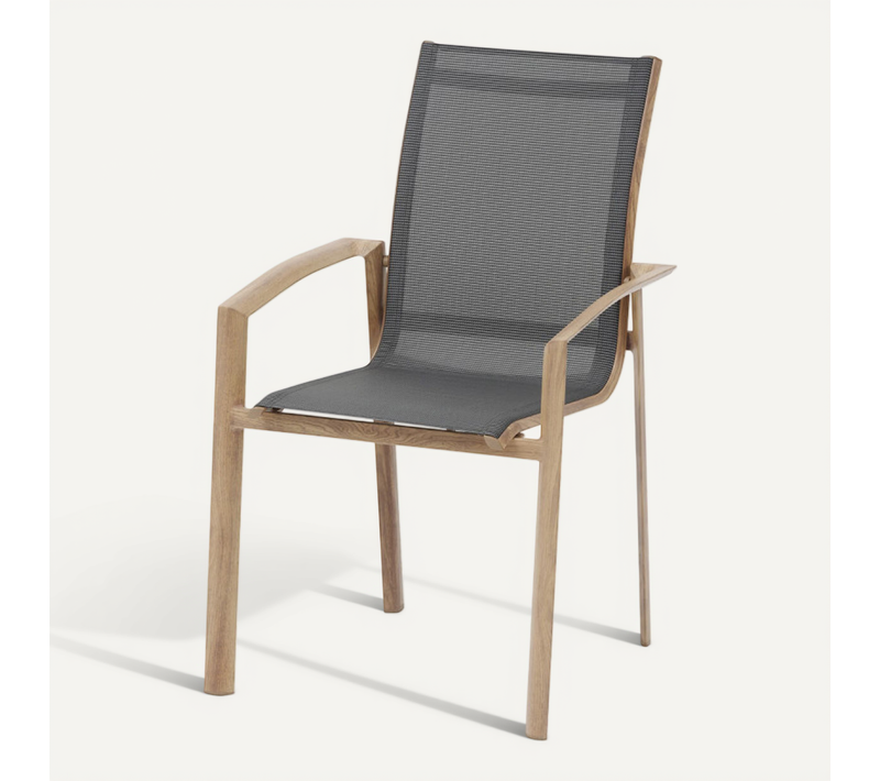 Fauteuil Extérieur Axant Poivre/imprimé Honey Effet Bois