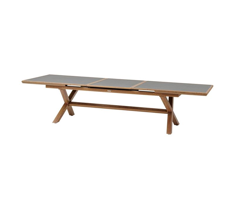 Table De Jardin Extensible "axiome" Graphite et Honey 12 Places En Aluminium