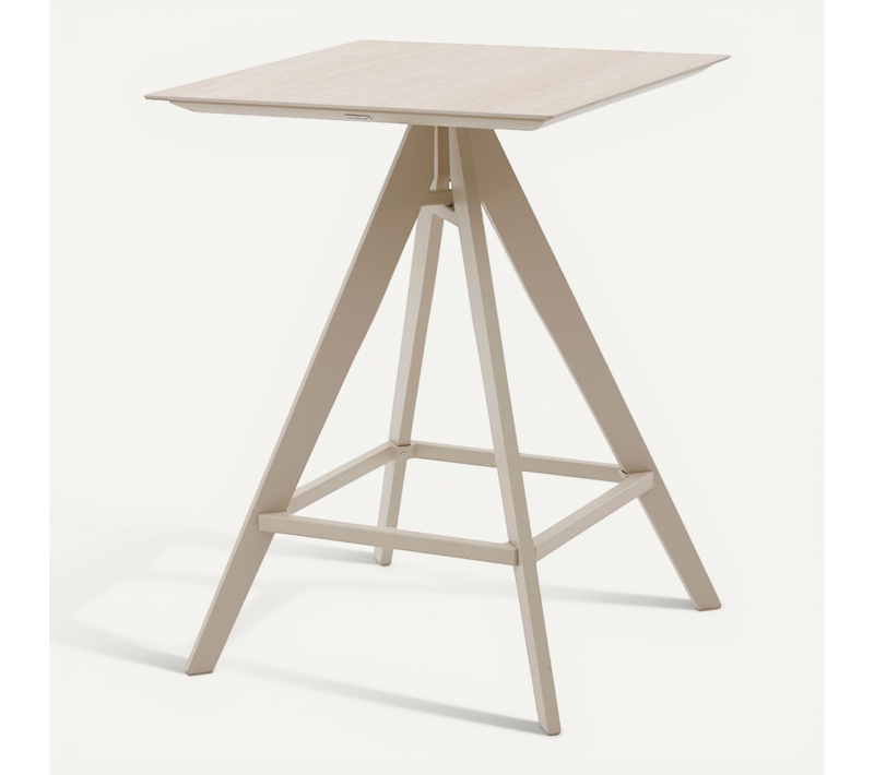 Table De Jardin Haute En Aluminium 2 Places Terzano - Vanille Et Argile