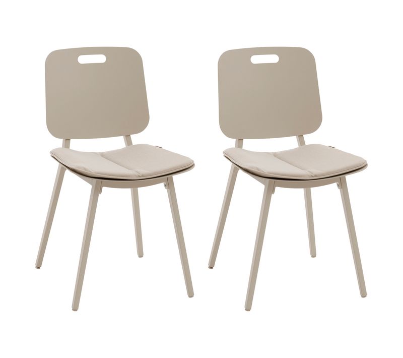 Lot De 2 Chaises De Jardin "terzano" Argile et Beige Aluminium