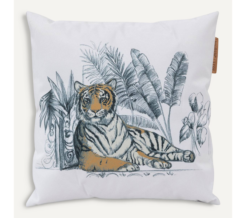 Coussin Déco D'extérieur "maoria" Motif Tigre 40 X 40cm En Polyester