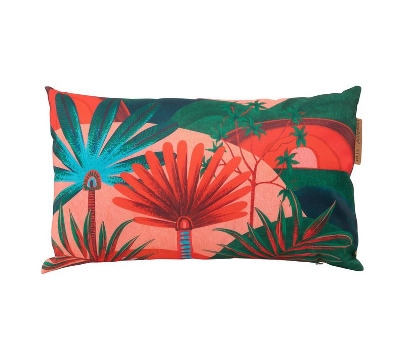 Coussin Déco D'extérieur "maoria" Motif Jungle 50 X 30cm En Polyester