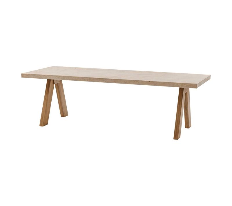 Table De Jardin Rectangulaire "venizia" Effet Travertin 8 Places En Acacia
