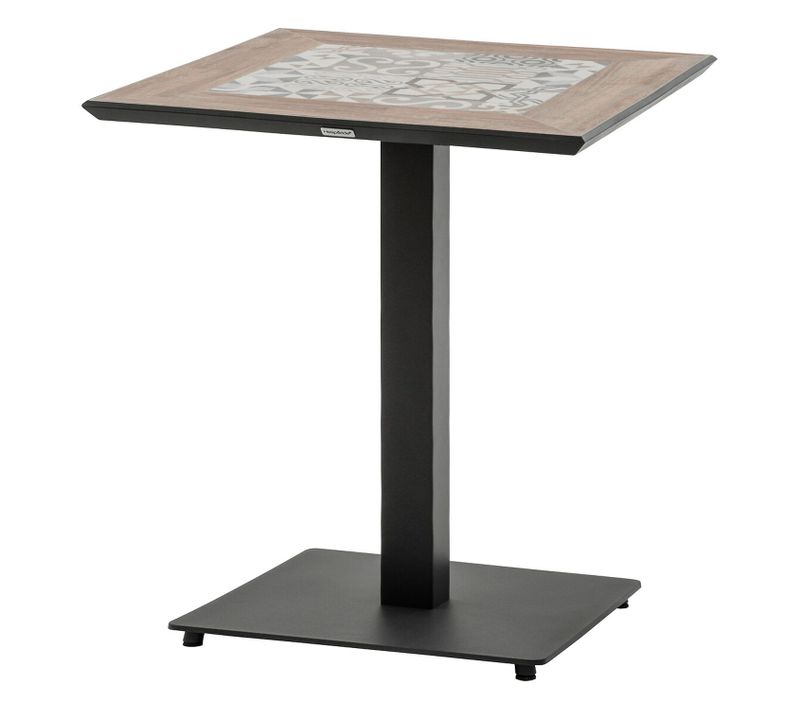 Table De Jardin Bistro Carrée En Acier Et Céramique 2 Places Lambada - Graphite