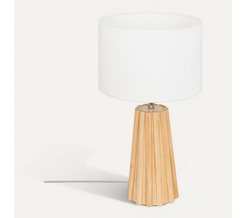 Lampe À Poser Adon 53 Cm Bois Beige Atmosphera